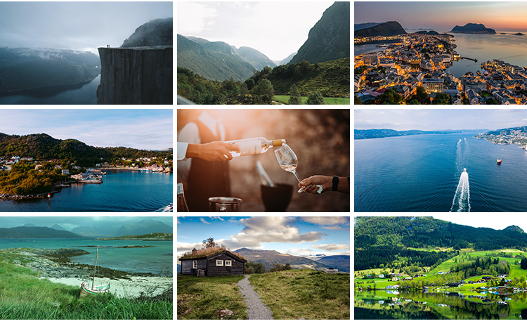 挪威风光北欧小镇北极光雪山湖泊山脉山河自然风景摄影图片照素材