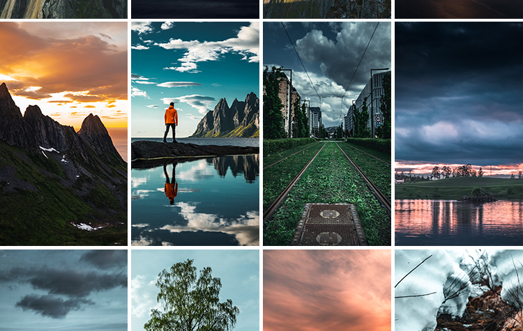 挪威风光北欧小镇北极光雪山湖泊山脉山河自然风景摄影图片照素材