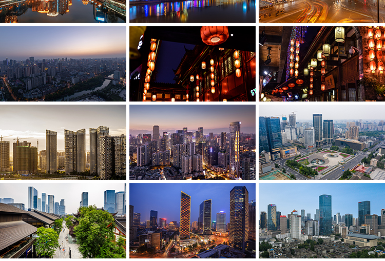 成都城市风光建筑夜景照片旅游景点风景摄影抖音高清图片设计素材
