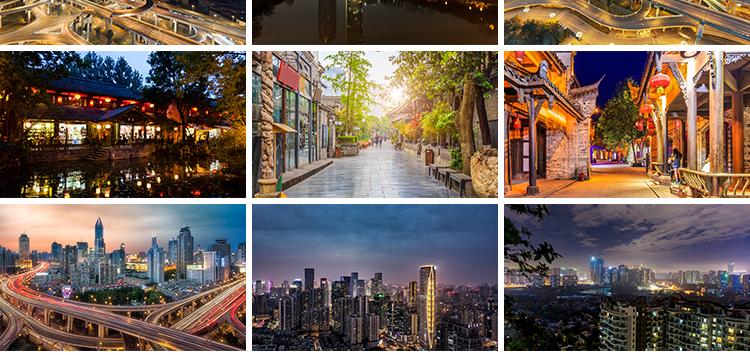 成都城市风光建筑夜景照片旅游景点风景摄影抖音高清图片设计素材