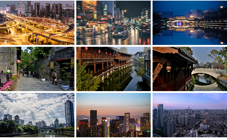 成都城市风光建筑夜景照片旅游景点风景摄影抖音高清图片设计素材