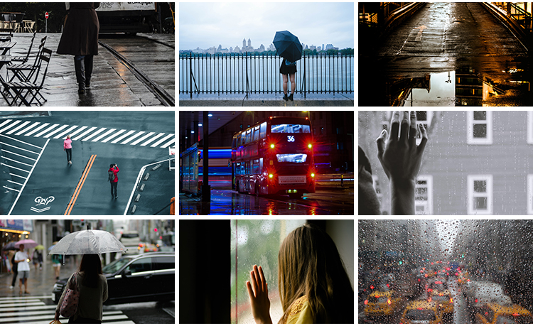 下雨天城市雨夜街景夜晚孤独情感窗户外玻璃雨滴唯美雨后图片素材