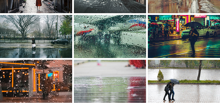 下雨天城市雨夜街景夜晚孤独情感窗户外玻璃雨滴唯美雨后图片素材