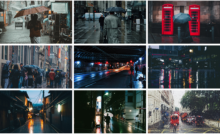 下雨天城市雨夜街景夜晚孤独情感窗户外玻璃雨滴唯美雨后图片素材