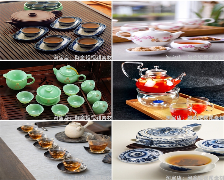 茶杯茶壶茶具茶盘茶器茶文化茶叶茶业绿幕虚拟直播背景图片素材