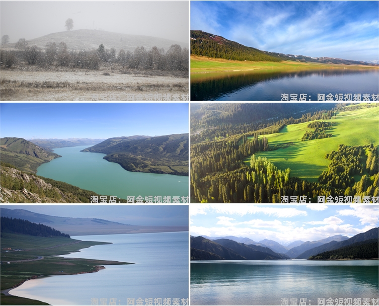 新疆自然风光喀纳斯湖喀什风景素材高清治愈系旅游景点摄影图片照