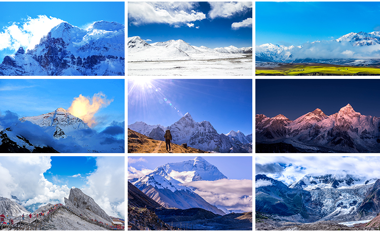 冬季雪山冰天雪地下雪冰雪世界唯美雪景自然风景风光设计图片素材