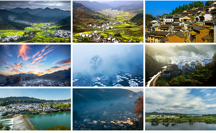 古镇婺源旅游风景点照片摄影油菜花乡村田园风光高清抖音图片素材