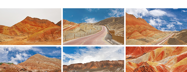 甘肃大西北张掖七彩丹霞地貌地质公园自然风景区景观JPG图片素材