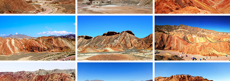 甘肃大西北张掖七彩丹霞地貌地质公园自然风景区景观JPG图片素材