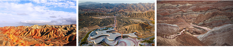 甘肃大西北张掖七彩丹霞地貌地质公园自然风景区景观JPG图片素材