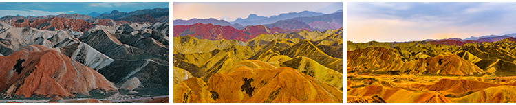 甘肃大西北张掖七彩丹霞地貌地质公园自然风景区景观JPG图片素材