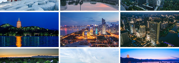 杭州城市风光夜景西湖雷峰塔千岛湖旅游风景高清照片设计图片素材