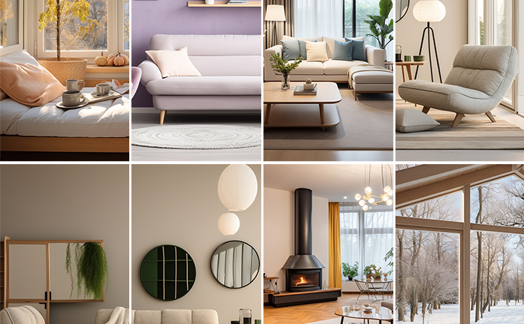 时尚简约风客厅现代温馨室内场景抖音直播间绿幕背景虚拟图片素材