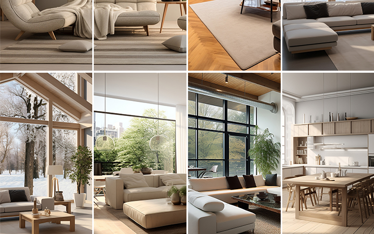 时尚简约风客厅现代温馨室内场景抖音直播间绿幕背景虚拟图片素材