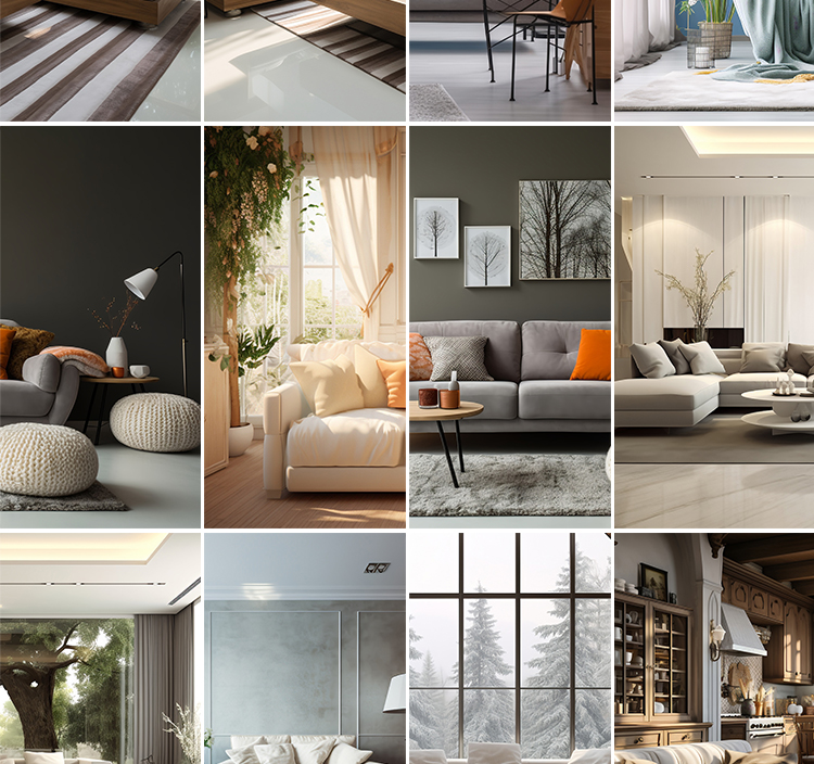 时尚简约风客厅现代温馨室内场景抖音直播间绿幕背景虚拟图片素材