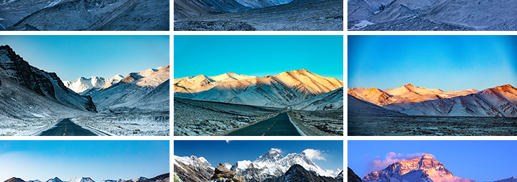 西藏珠穆朗玛峰雪山风光山脉风景圣母峰日照金山照片JPG图片素材