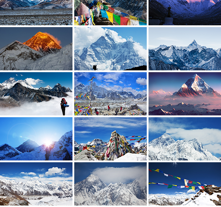 西藏珠穆朗玛峰雪山风光山脉风景圣母峰日照金山照片JPG图片素材