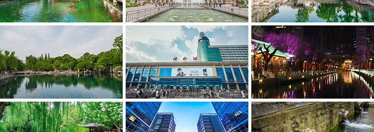 山东济南大明湖夜景趵突泉景点旅游风景城市建筑摄影照片图片素材