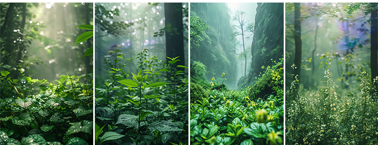 春天植物绿植清新丛林树叶子绿叶绿色动态视频直播间背景图片素材