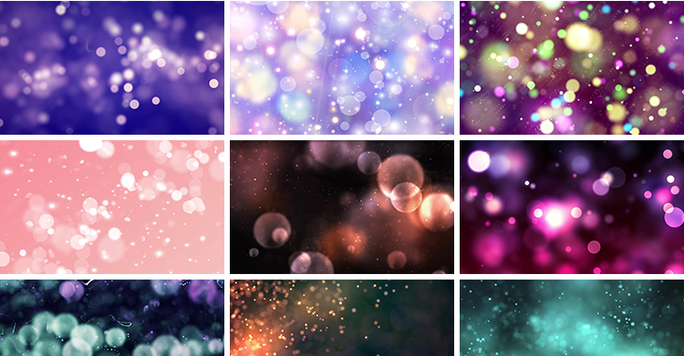 梦幻光晕光斑特效炫光效多彩光点PPT唯美背景插图设计GIF动图素材