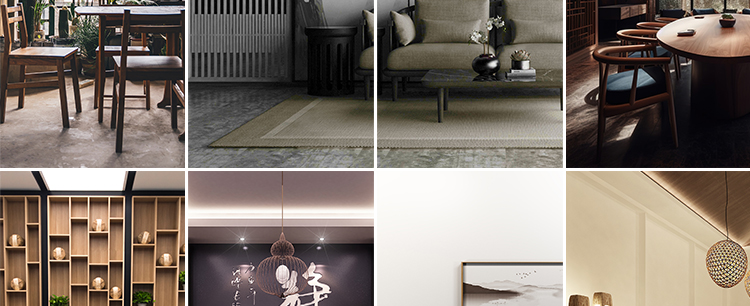 中国风复古茶室禅意古风意境室内窗外风景虚拟直播间背景图片素材