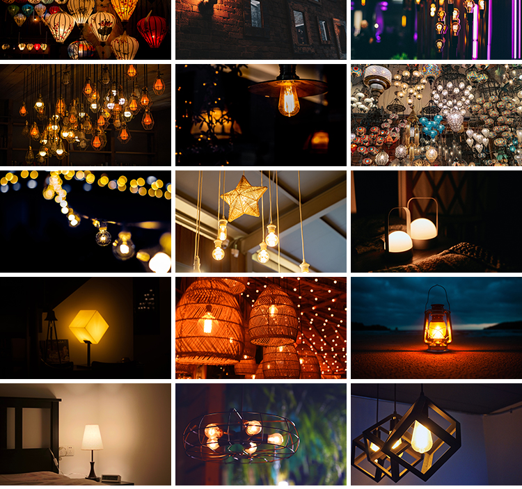 电灯泡玻璃灯光发光梦幻温馨唯美灯笼灯具路灯台灯孔明灯图片素材