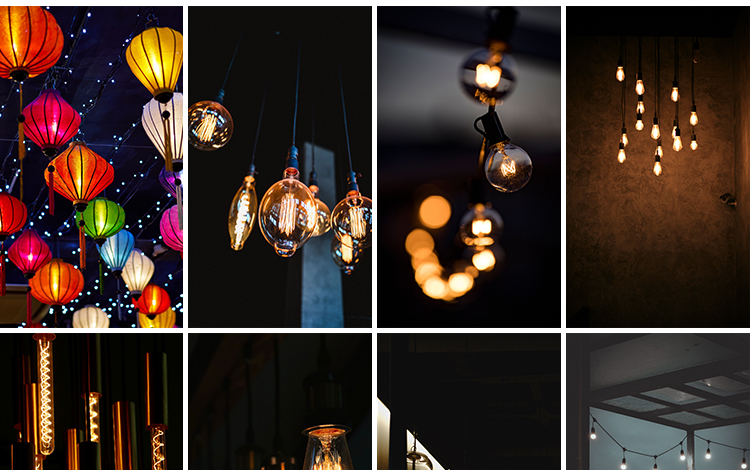 电灯泡玻璃灯光发光梦幻温馨唯美灯笼灯具路灯台灯孔明灯图片素材