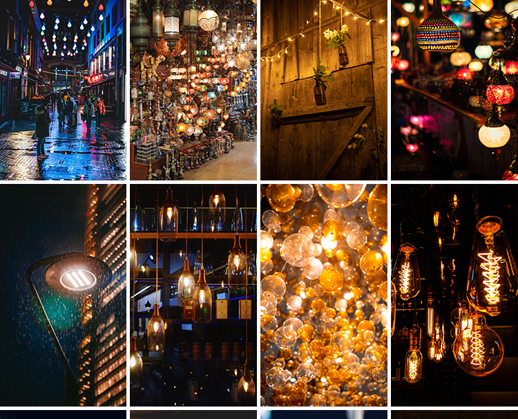 电灯泡玻璃灯光发光梦幻温馨唯美灯笼灯具路灯台灯孔明灯图片素材