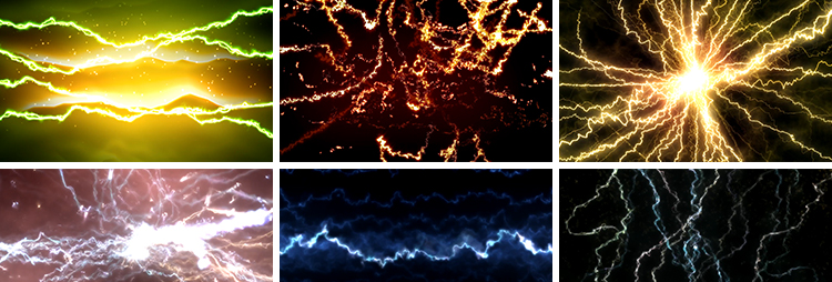 酷炫电流放射闪电动感火光火花特效酒吧屏幕舞台LED背景视频素材