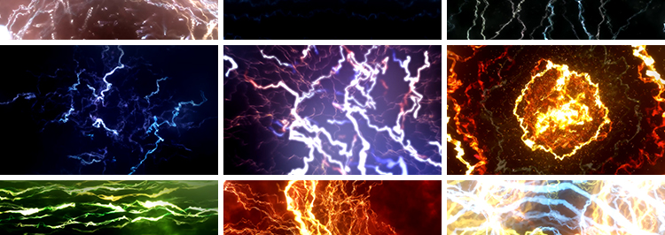 酷炫电流放射闪电动感火光火花特效酒吧屏幕舞台LED背景视频素材