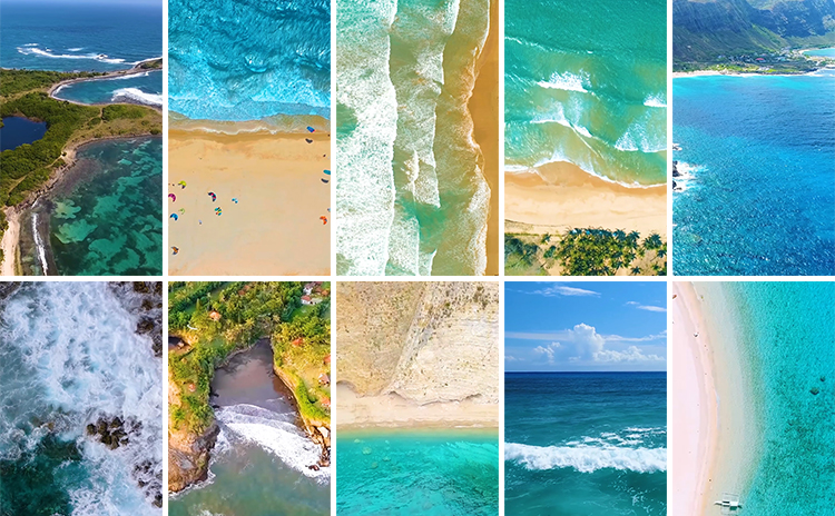 自然风景大海山川山河大海岛屿海边抖音快手自媒体高清短视频素材