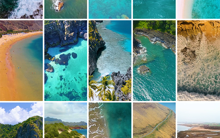 自然风景大海山川山河大海岛屿海边抖音快手自媒体高清短视频素材