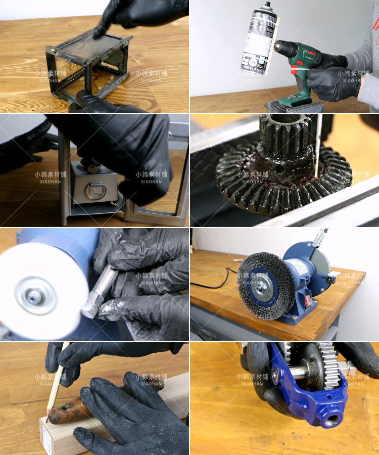 手艺人旧物翻新修复手工国外解压视频高清减压横屏短视频剪辑素材