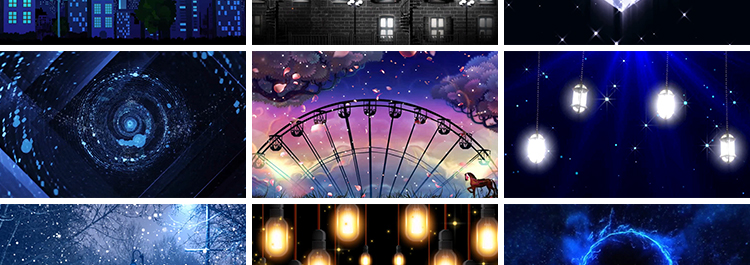 唯美梦幻悲伤抒情意境夜景月色慢歌演出晚会舞台LED背景视频素材