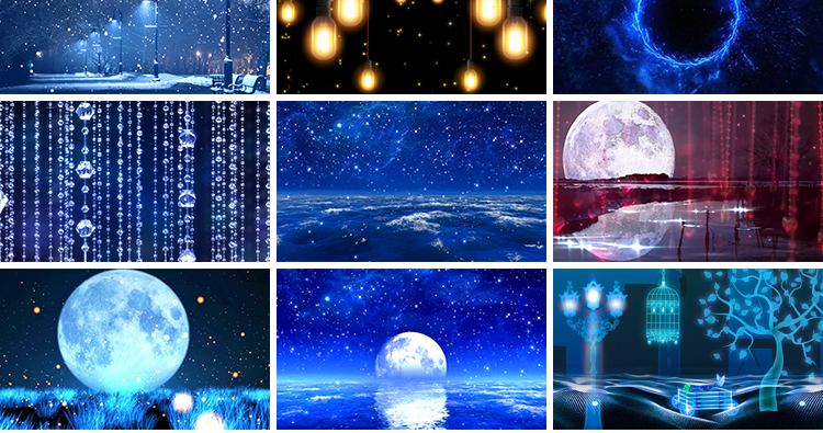 唯美梦幻悲伤抒情意境夜景月色慢歌演出晚会舞台LED背景视频素材