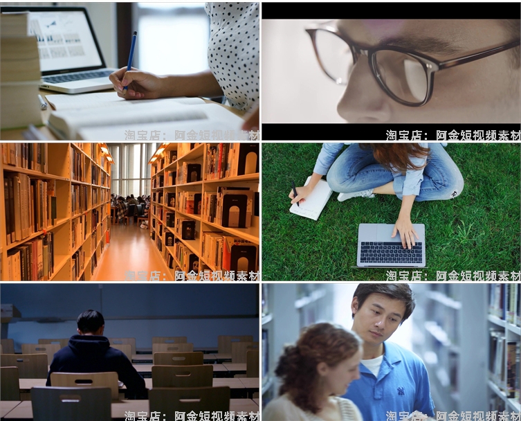 看书学习写作阅读资料读书馆书店翻书书写书架书籍书房短视频素材