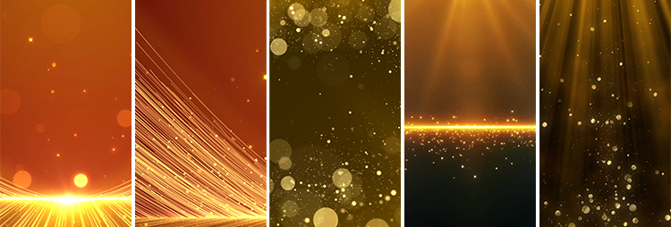 竖屏版金色粒子线条颁奖光束动态高清手机屏剪映直播背景视频素材