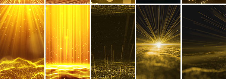 竖屏版金色粒子线条颁奖光束动态高清手机屏剪映直播背景视频素材