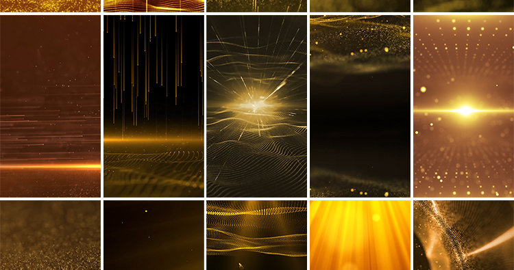 竖屏版金色粒子线条颁奖光束动态高清手机屏剪映直播背景视频素材