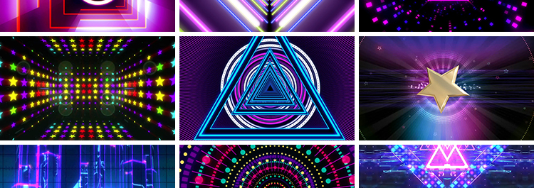 炫酷炫彩动感节奏感晚会开场演出舞蹈LED大屏幕动态背景视频素材