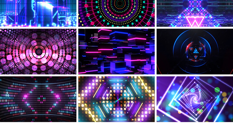 炫酷炫彩动感节奏感晚会开场演出舞蹈LED大屏幕动态背景视频素材