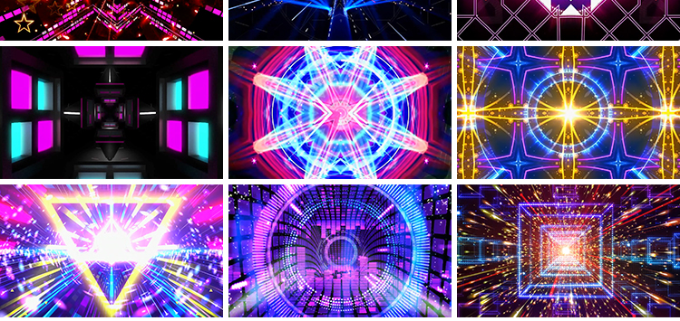 炫酷炫彩动感节奏感晚会开场演出舞蹈LED大屏幕动态背景视频素材