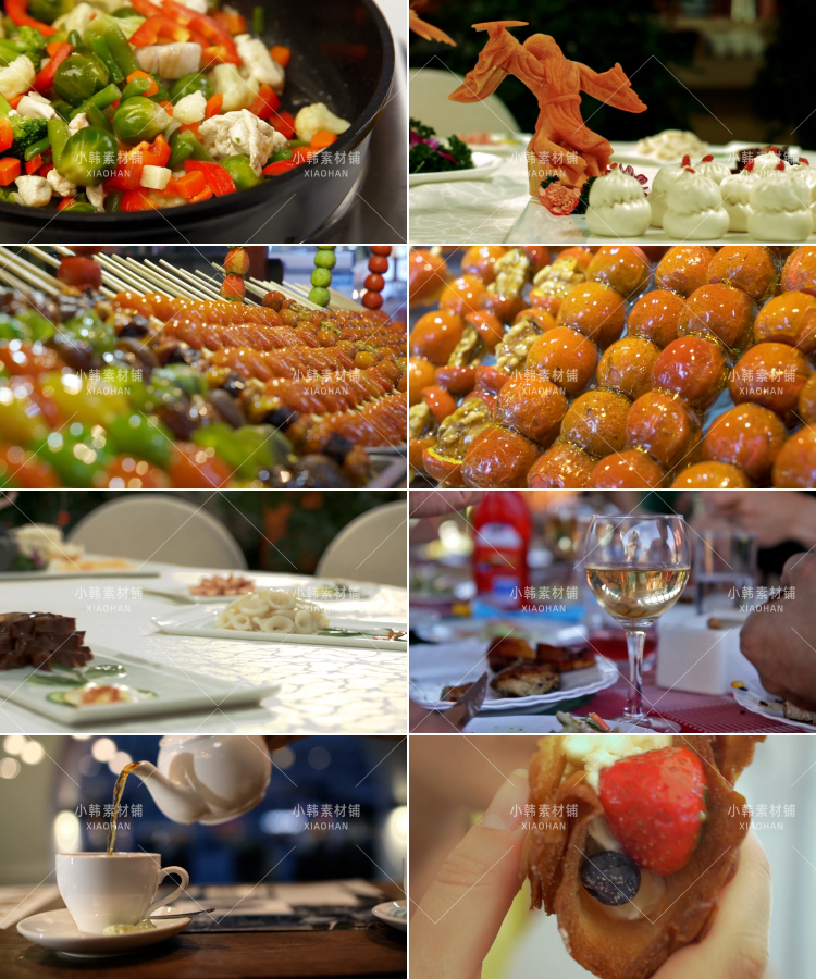 美食合集横版高清抖音自媒体pr剪辑背景视频素材