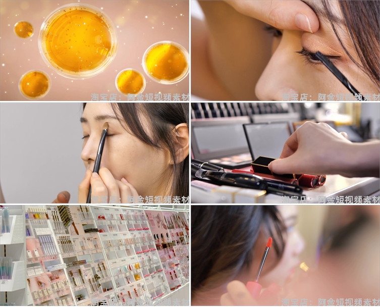 美妆美容化妆品美甲口红涂抹底粉刷抖音短视频自媒体高清素材剪辑