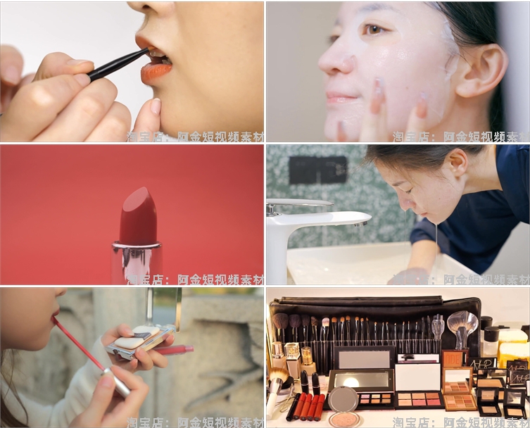 美妆美容化妆品美甲口红涂抹底粉刷抖音短视频自媒体高清素材剪辑