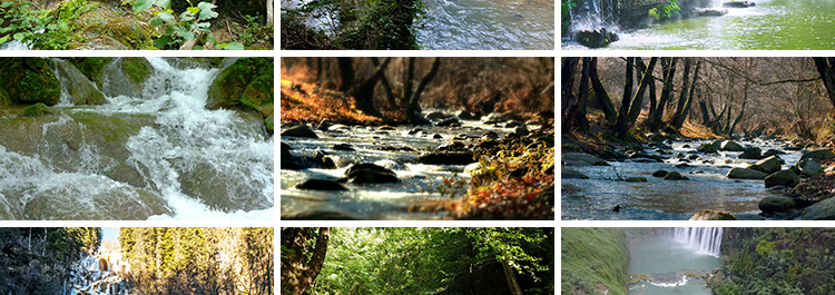 4K山水河流瀑布风景湖泊水流小溪山涧岩石头峡谷实拍剪辑视频素材