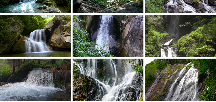4K山水河流瀑布风景湖泊水流小溪山涧岩石头峡谷实拍剪辑视频素材