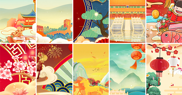 竖屏中国古风国风国潮风戏曲戏剧鎏金GIF动图PPT背景动态视频素材