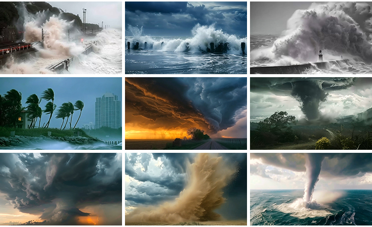 台风海啸海浪自然灾害飓风暴风洪水龙卷风卫星恶劣天气短视频素材